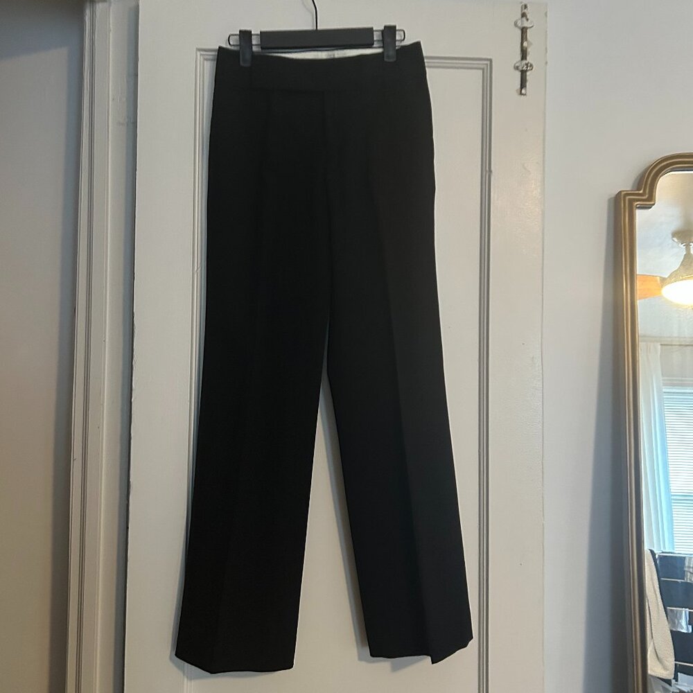 Banana Republic Black Wool Straight-Leg Suit Pants (Size 0) - perfect condition